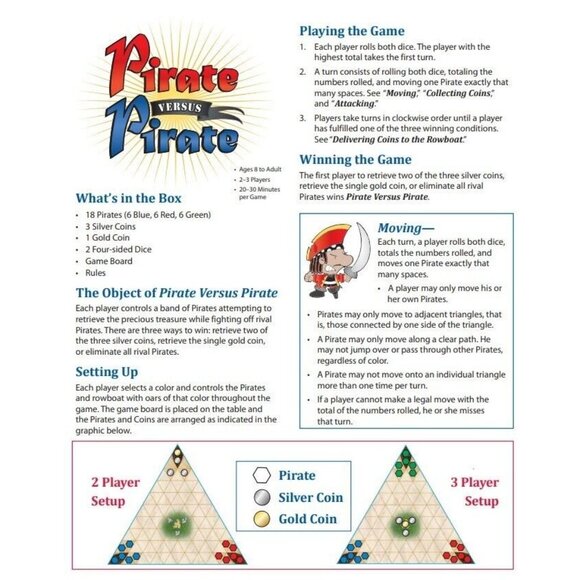 Pirate Versus Pirate Game 2 to 3 Players Out of the Box Age 8+ Family Complete - Picture 11 of 12